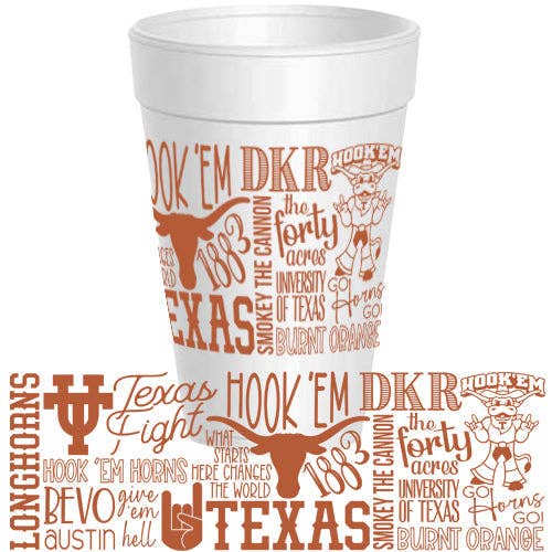 UT Traditions Styrofoam Cups 10 Count