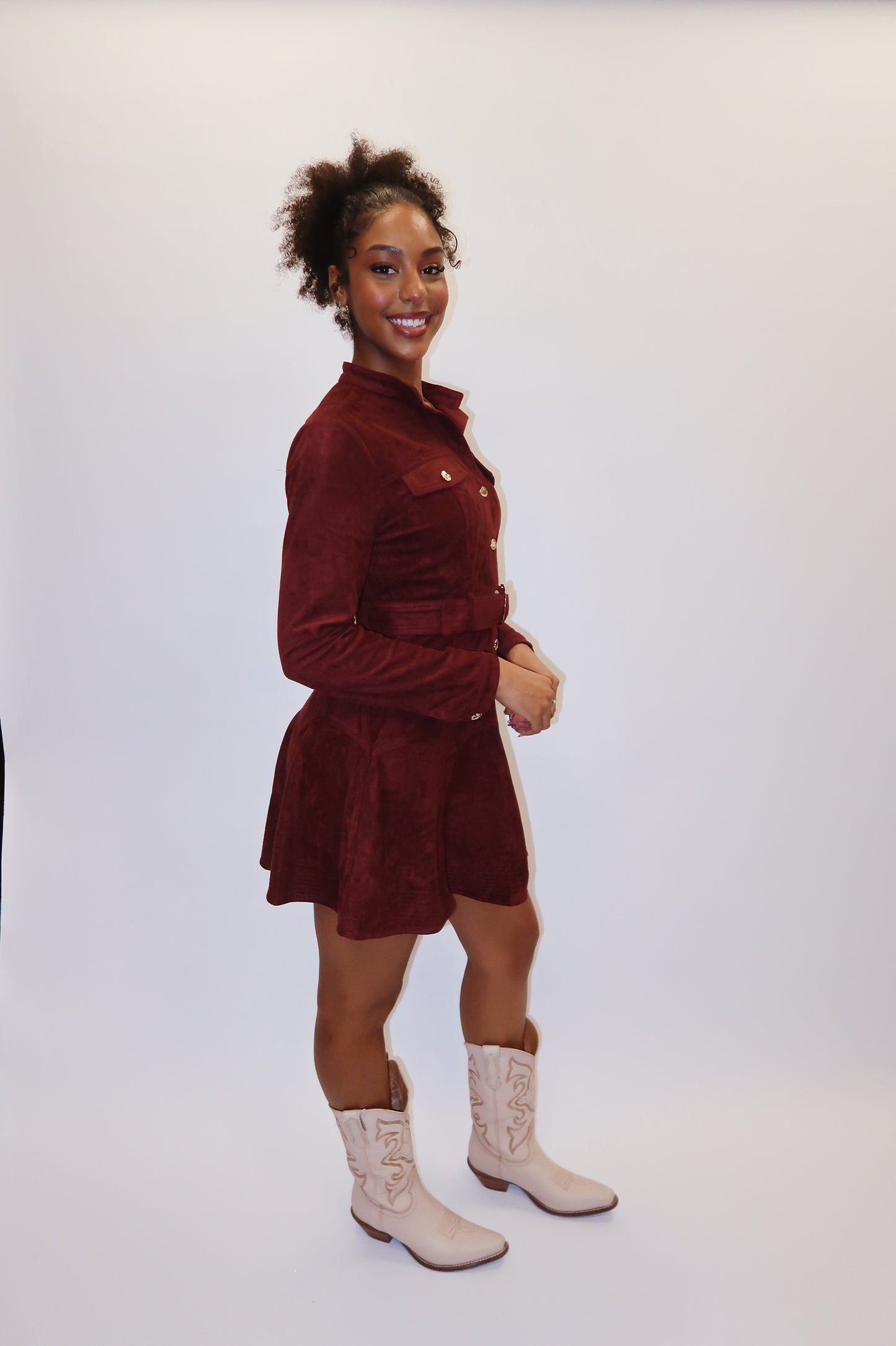 Laurie Belted Long Sleeve Mini Dress