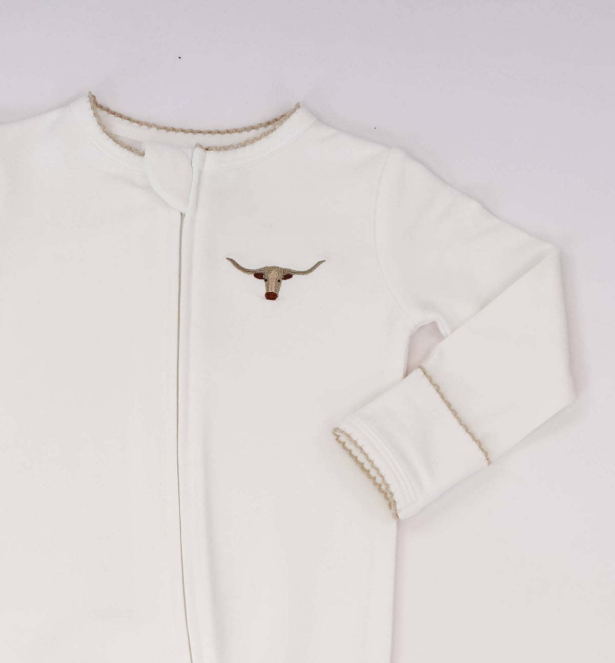 Longhorns Embroidered Zip Romper