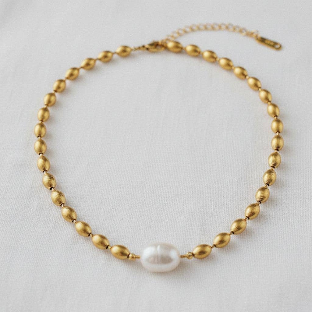 Pearl and Steel Bead Bracelet