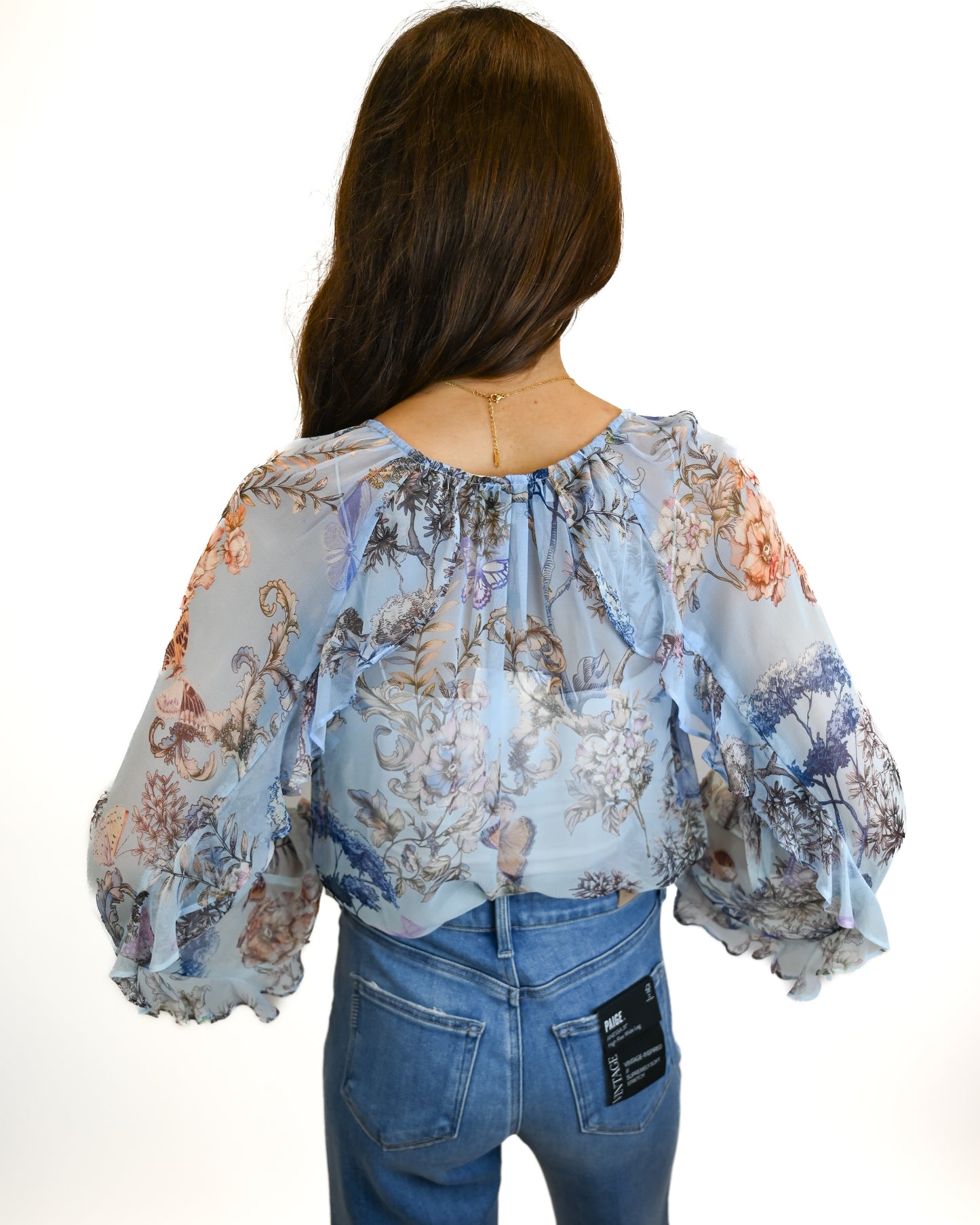 Hale Bob Butterfly Ruffle Blouse