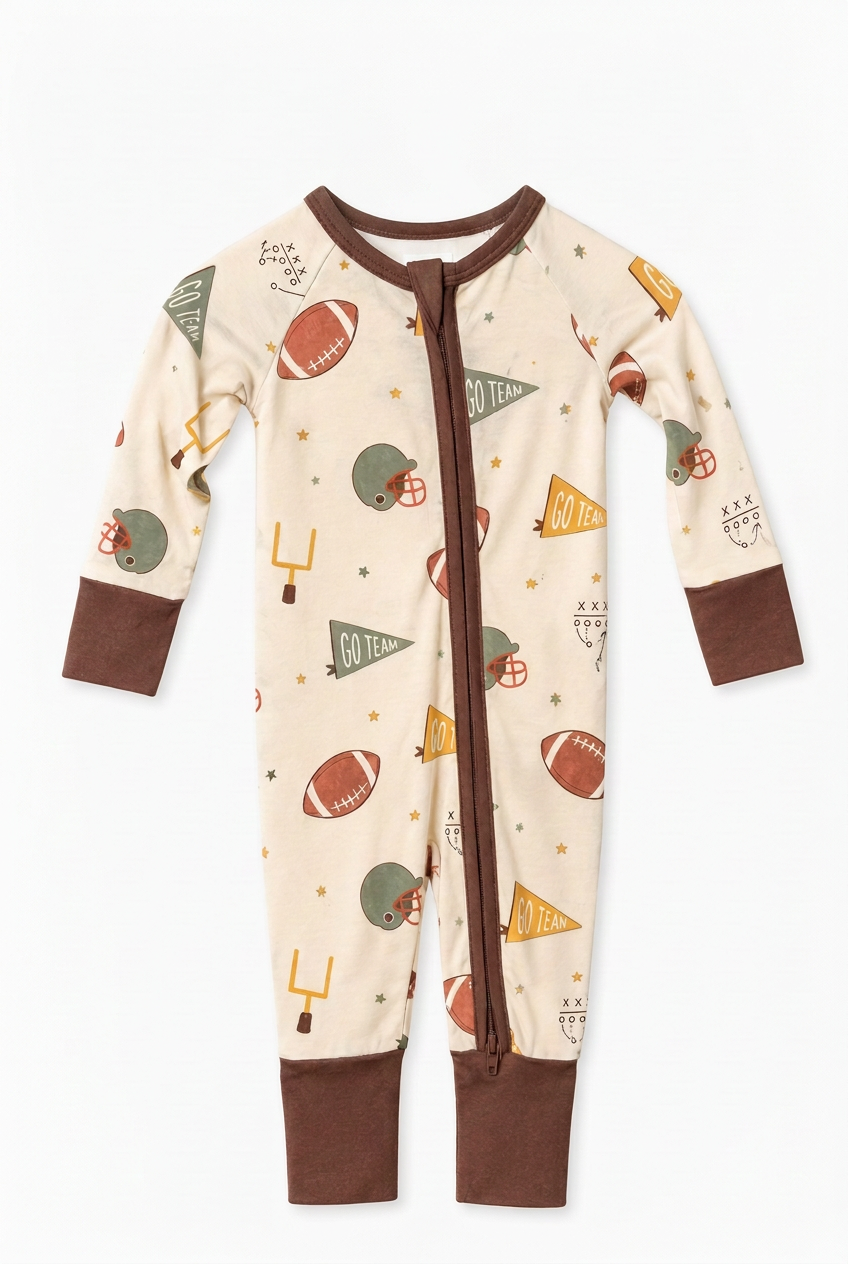 Football Convertible Zip Pj's
