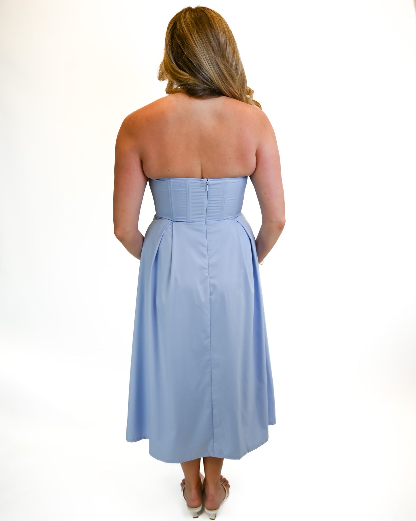 Zae Strapless Midi Dress