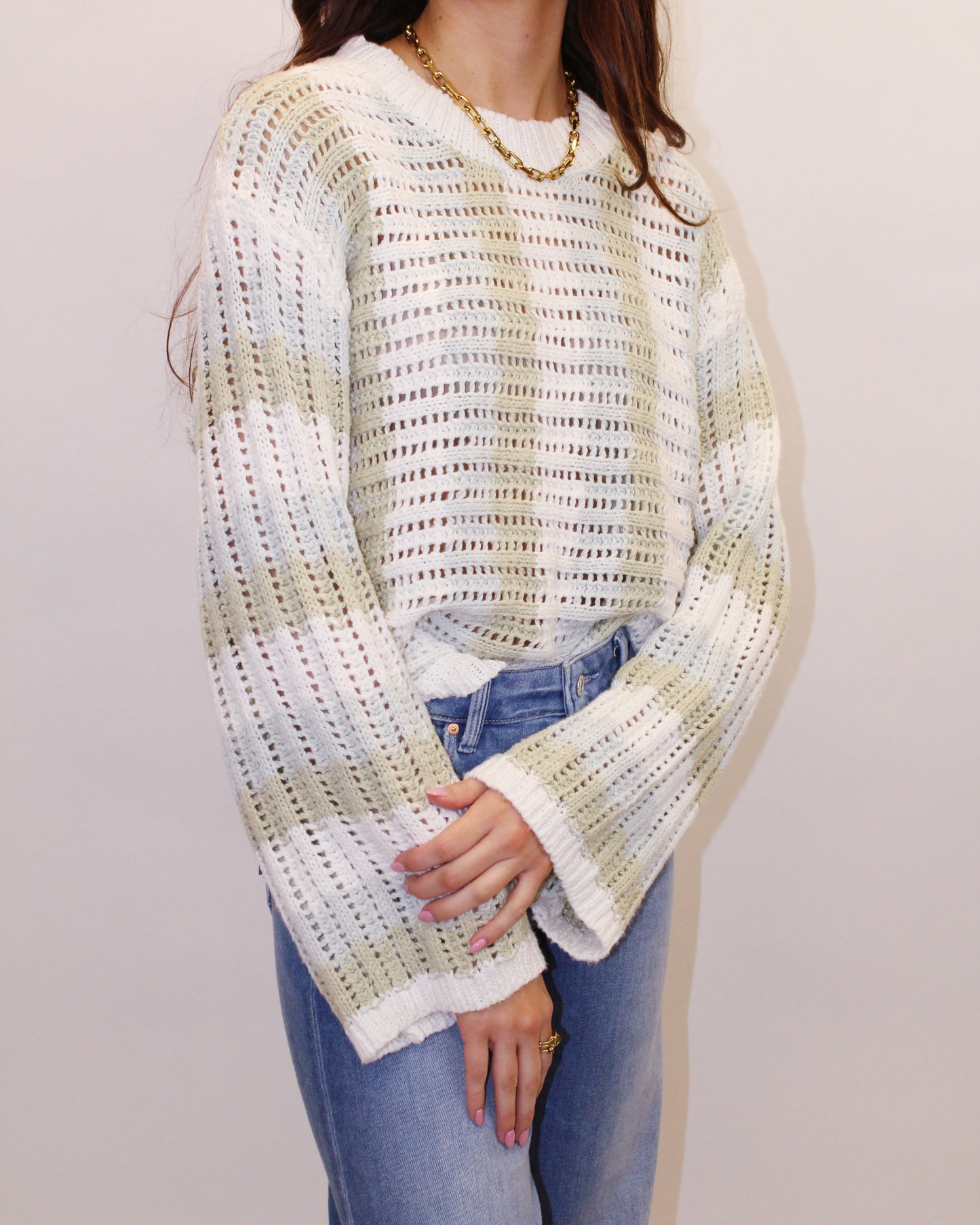 Natalie Crew Neck Stripe Sweater