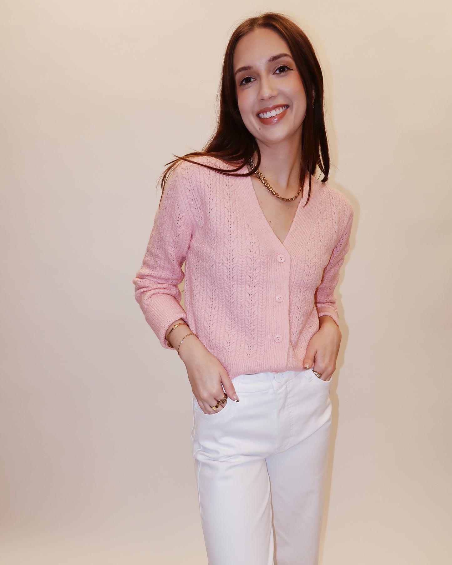 Sabrina Baby Pink Cardigan