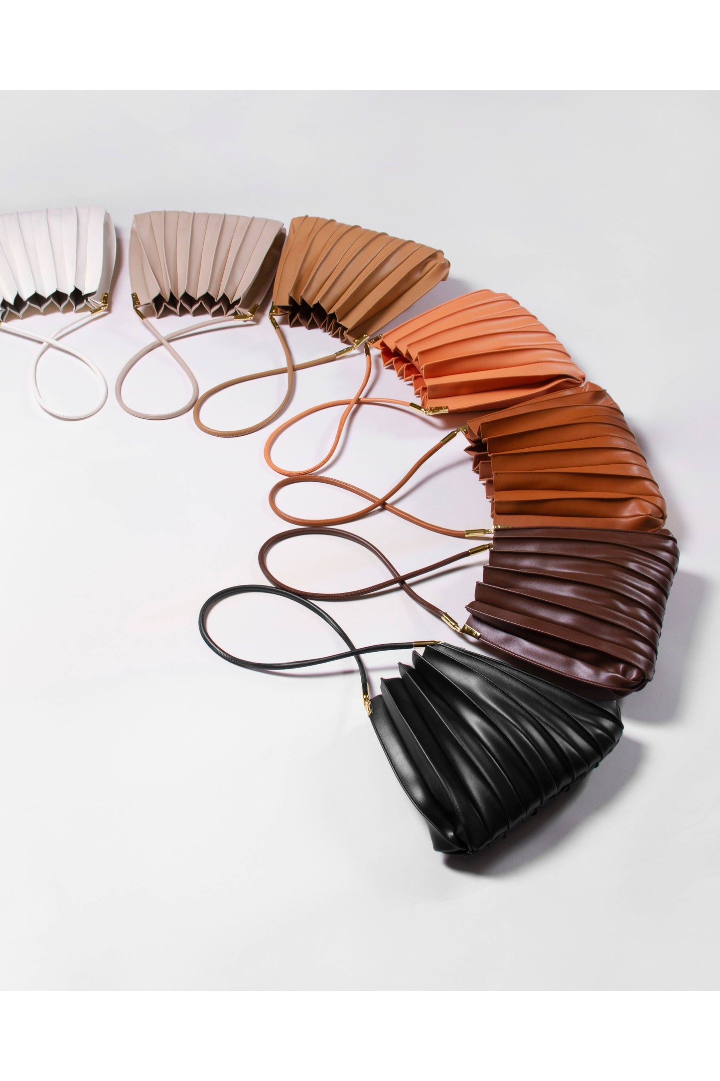 Carrie Black Pleated Vegan Shoulder Bag