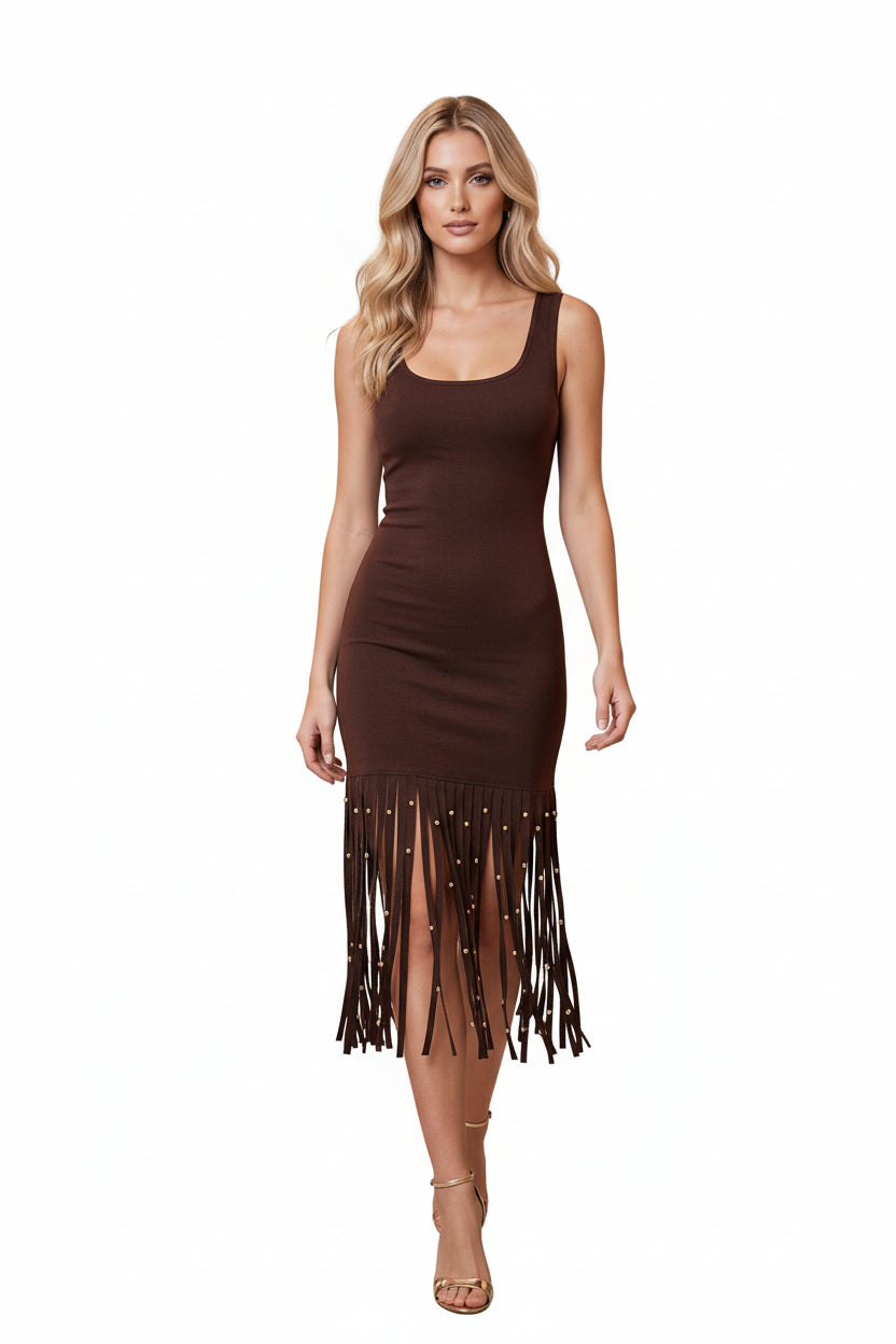Serena Fringe Midi Dress
