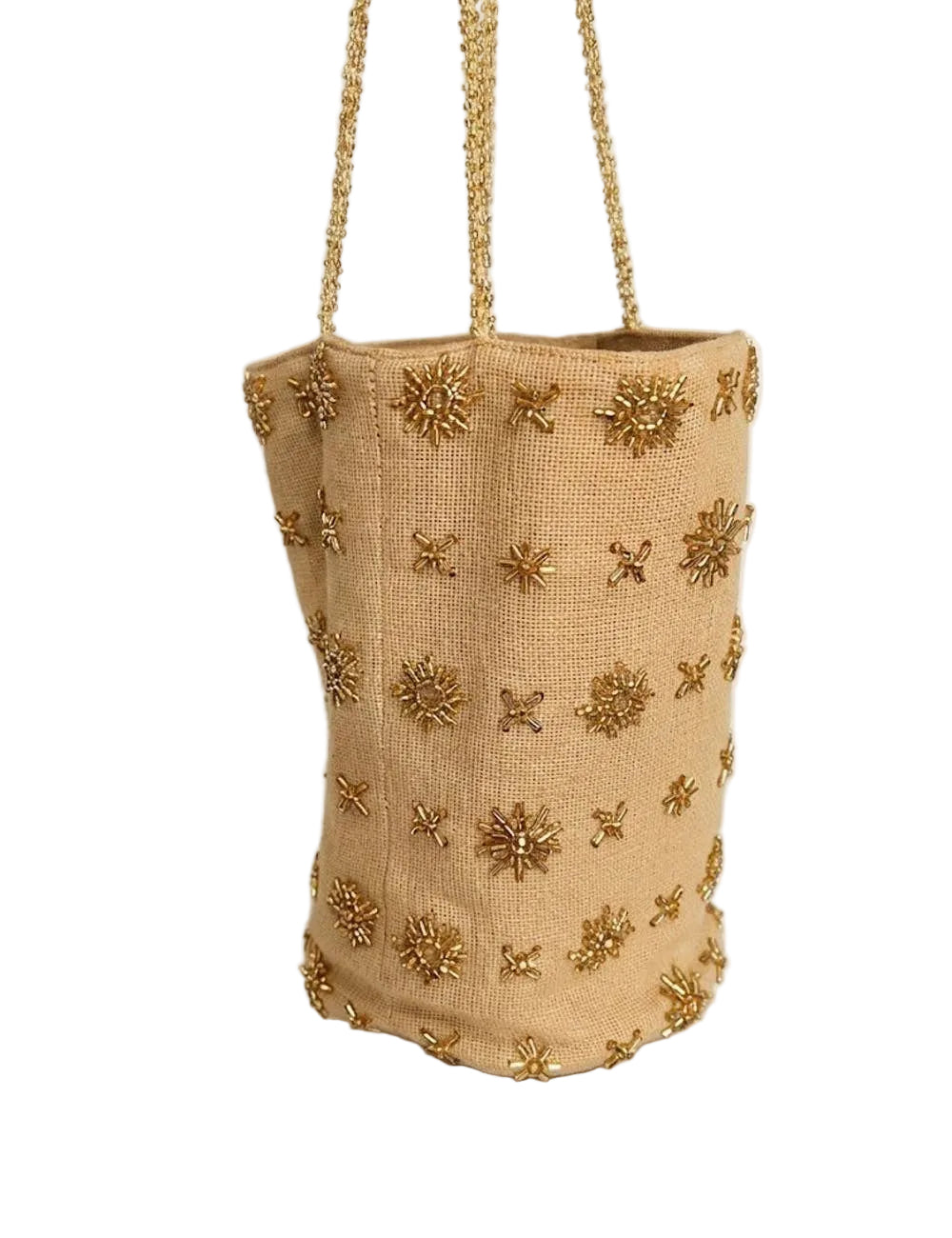 Metal Beaded Bucket Bag