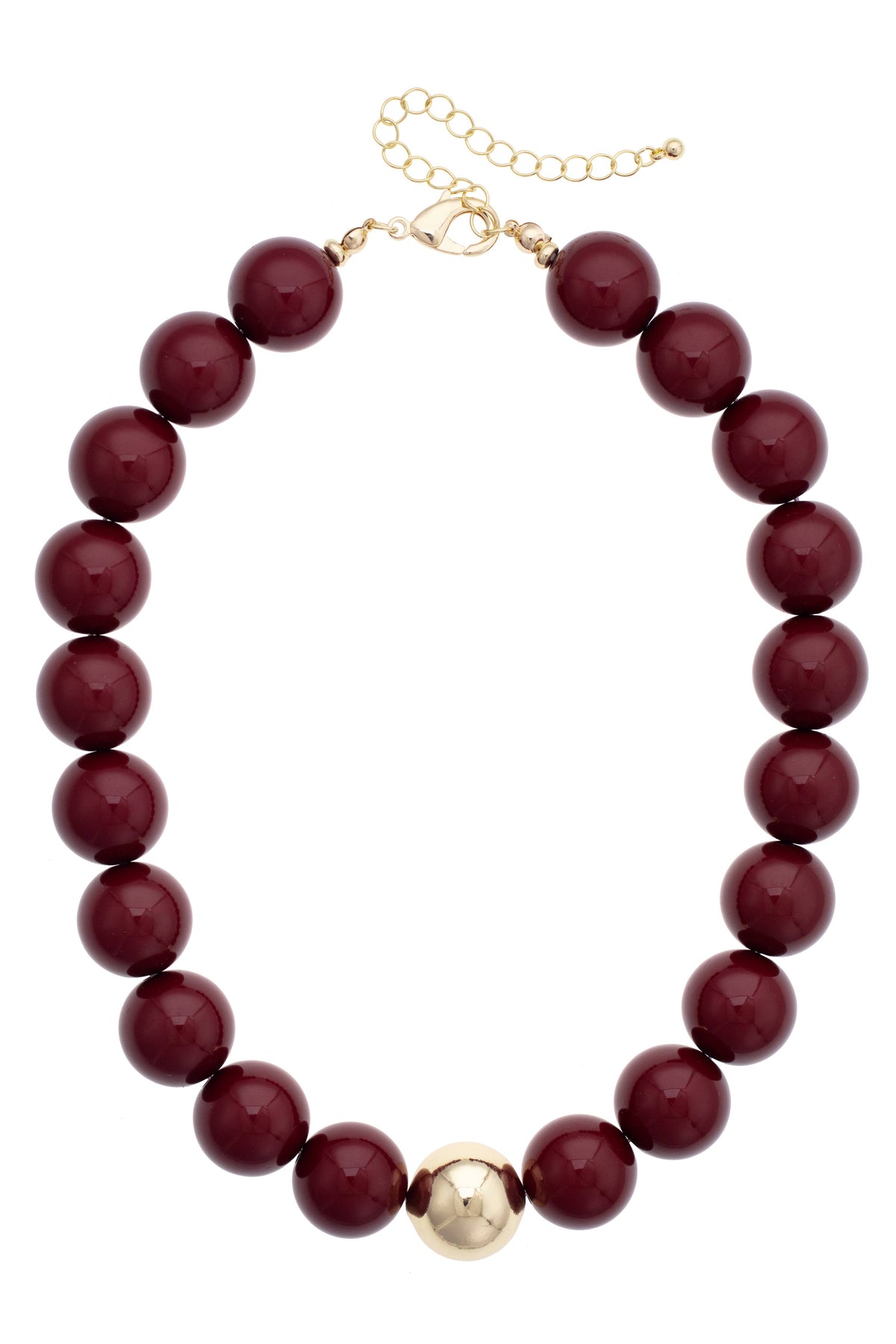 Marjorie Maroon Beaded Necklace