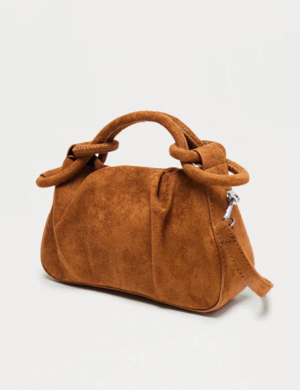 Faux Suede Knot Handbag