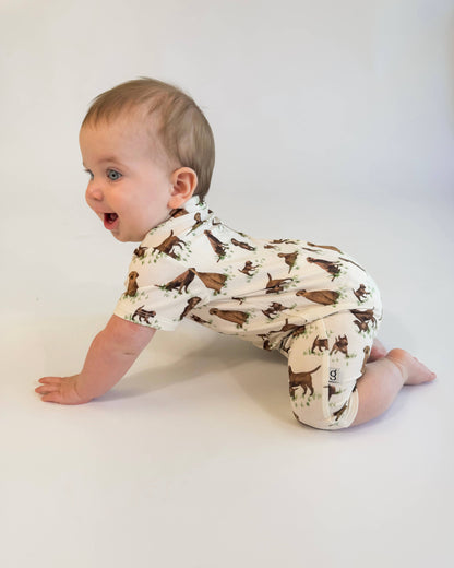 Chocolate Lab Dogs Polo Romper