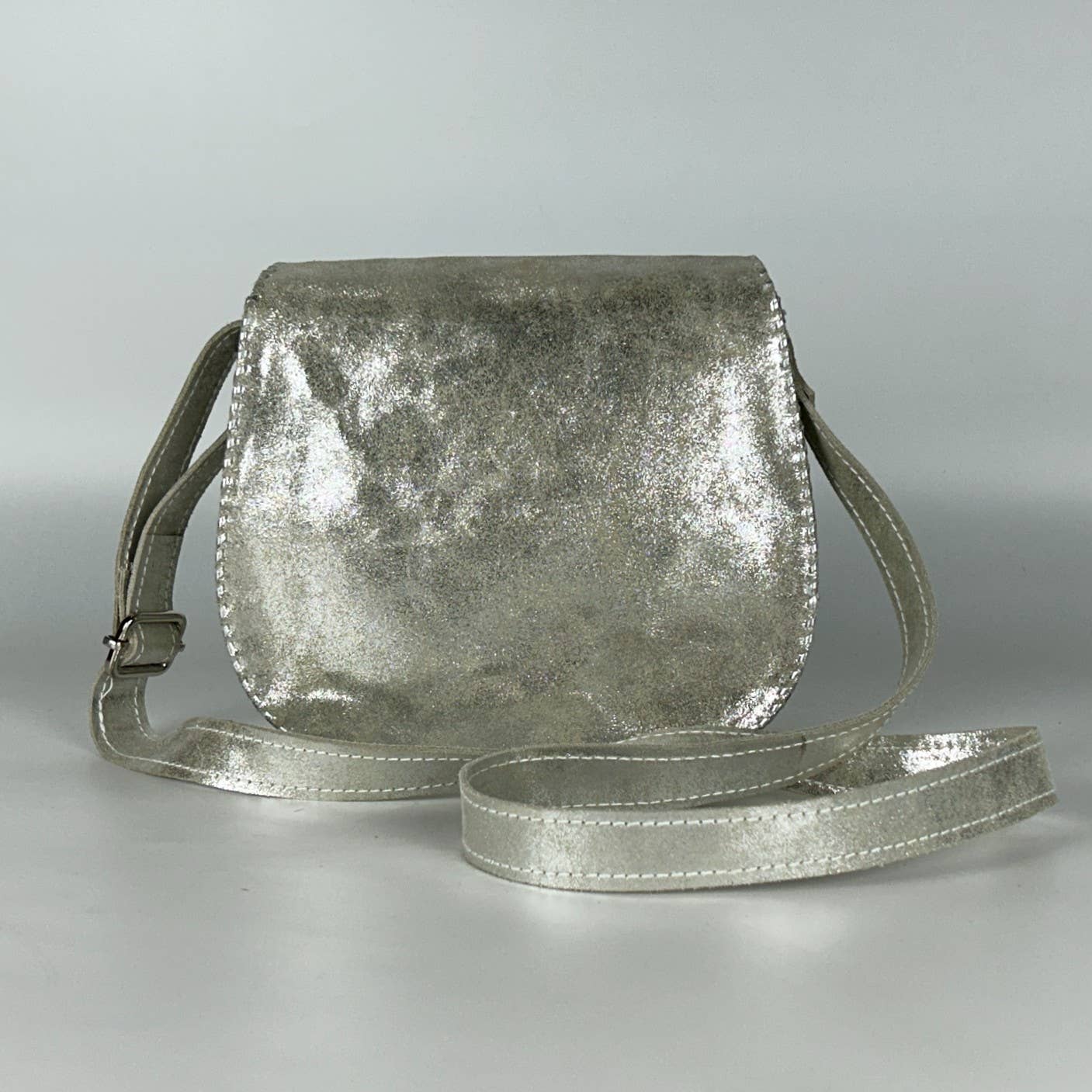 Bel Silver Leather Crossbody