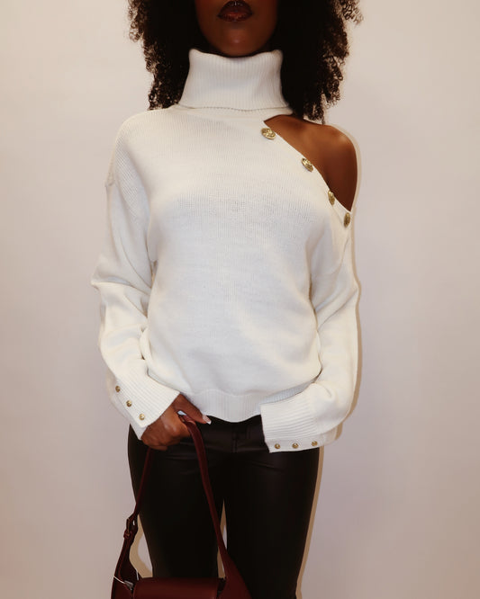 Chloe Cream Eyelet Sweater