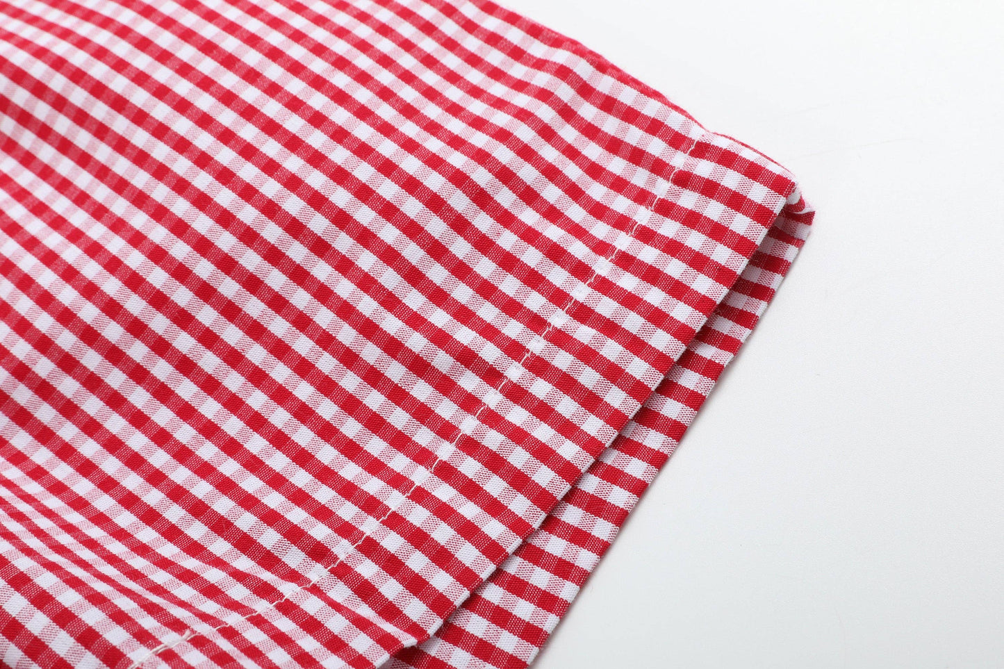 Baseball Shirt & Gingham Shorts Set