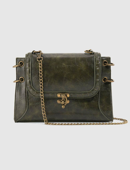 Buckle Leather Shoulder Bag