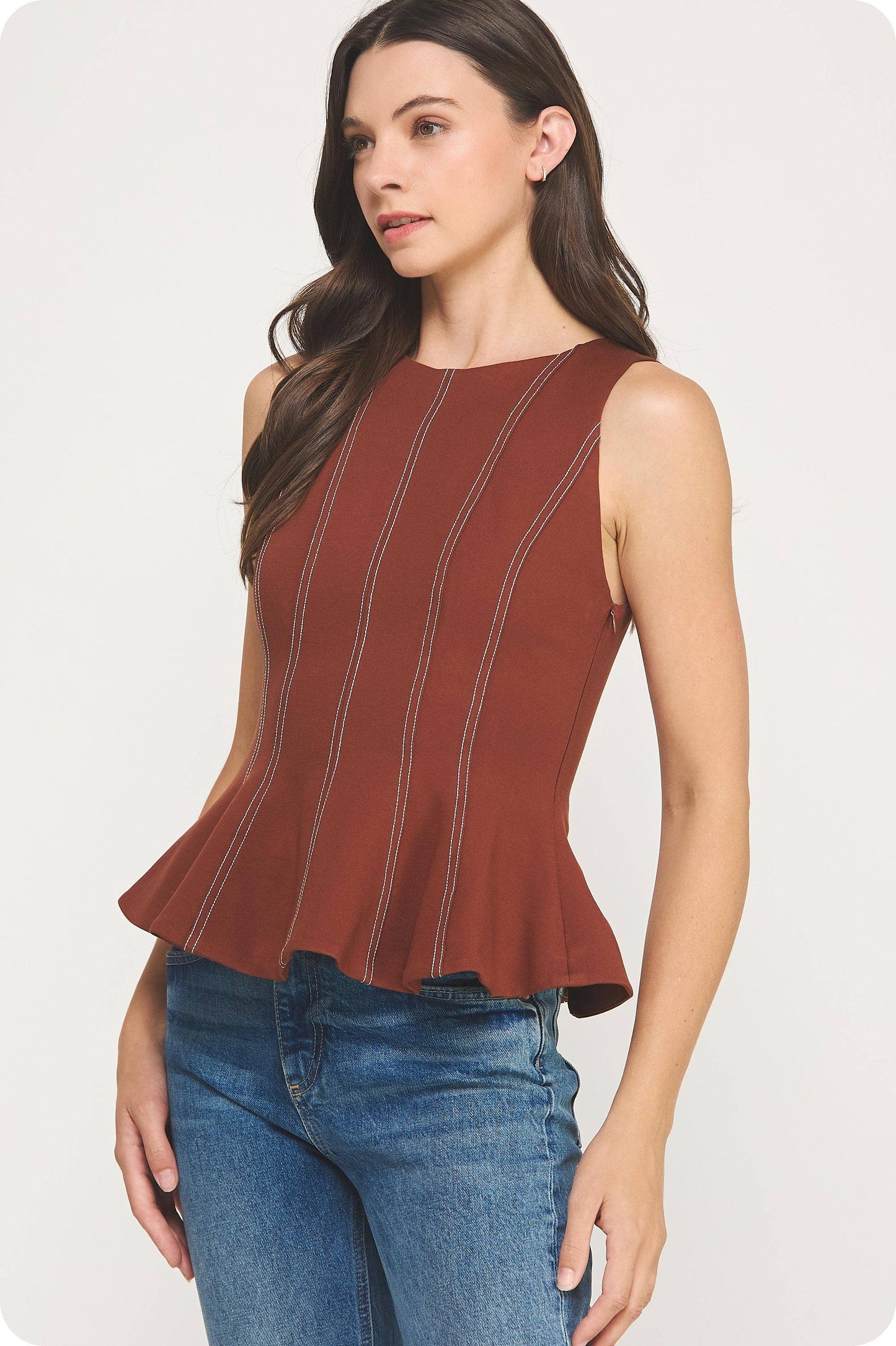 Emily Peplum Sleeveless Top
