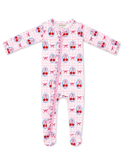 Cherry Ruffle Footie