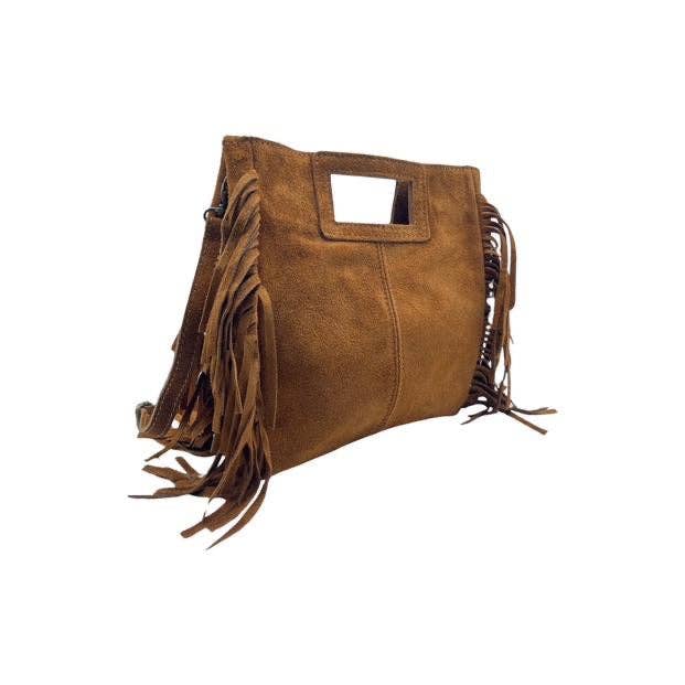 MARION CAMEL SUEDE BAG TALL