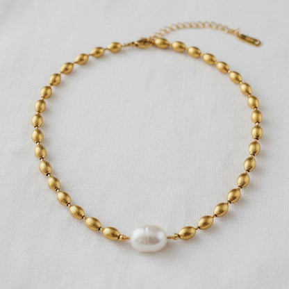 Pearl and Steel Bead Bracelet