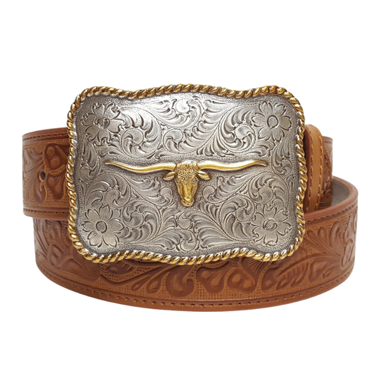 Long Horn Floral Belt