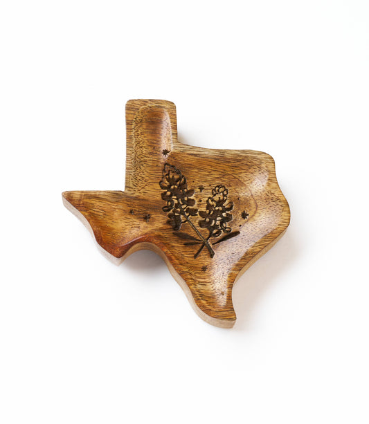 Texas Bluebonnet Wood Jewelry Tray