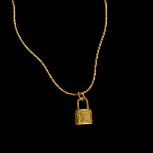 Belle Repurposed Vintage LV Lock Necklace