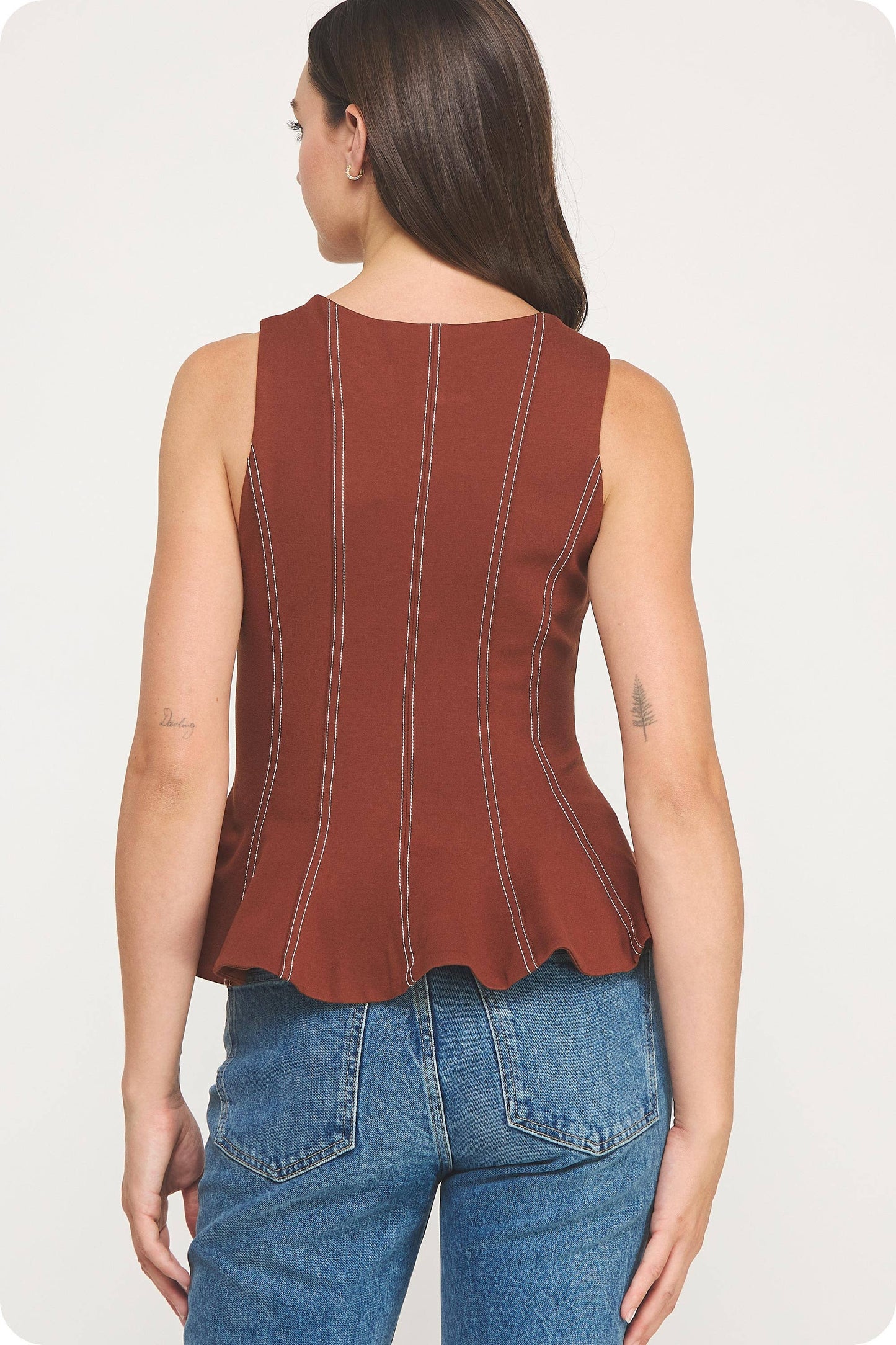 Emily Peplum Sleeveless Top