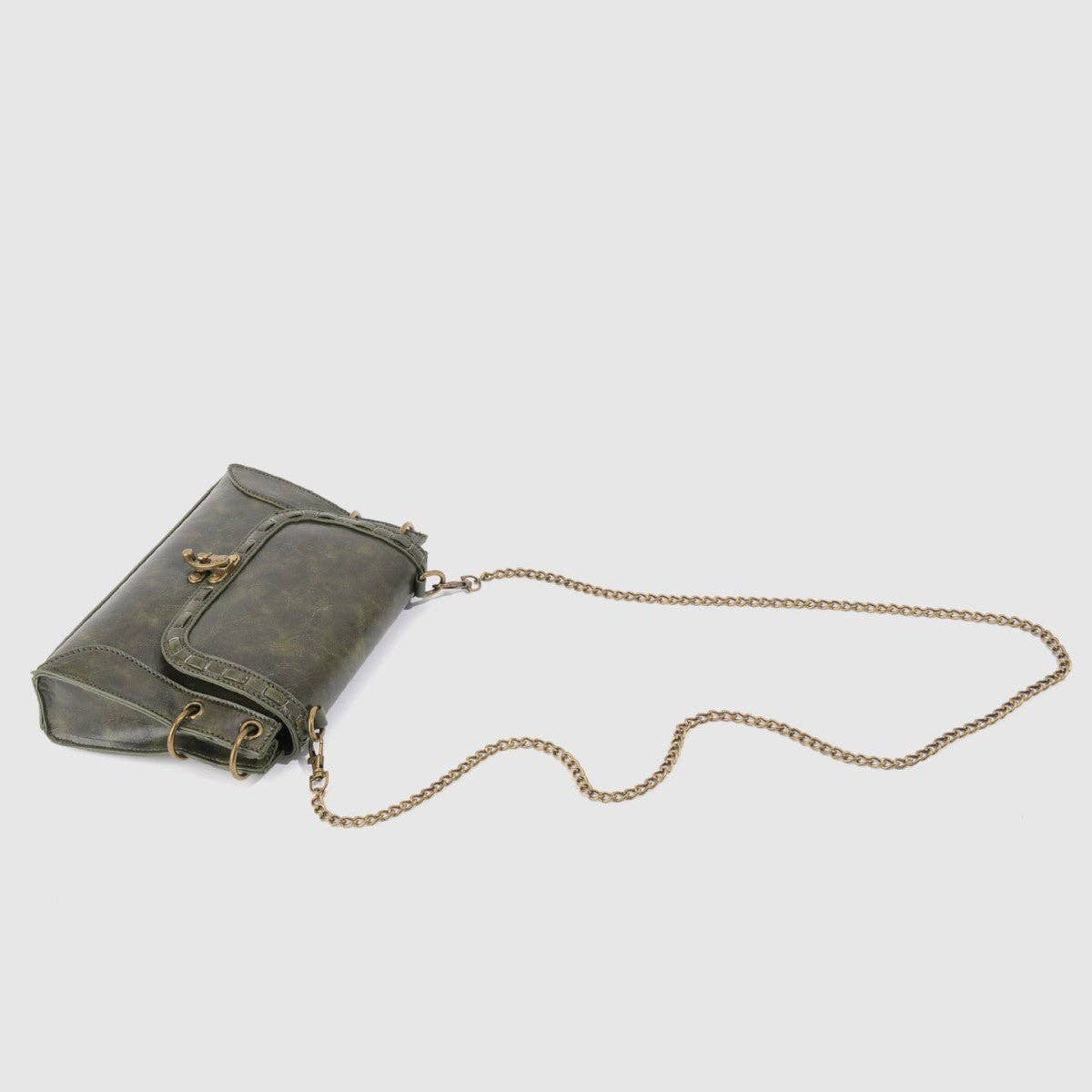 Buckle Leather Shoulder Bag