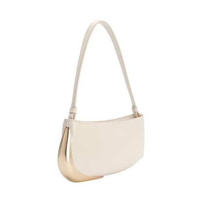 Sade Ivory Leather Shoulder Bag