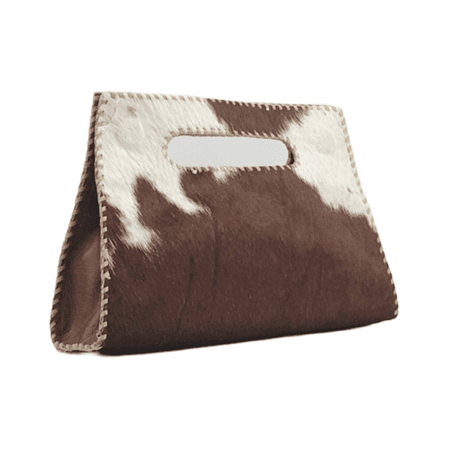 Mia Brown Cowhide Clutch