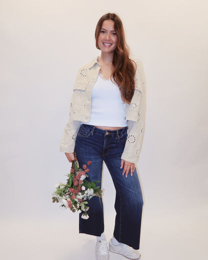 Kami Eyelet Button Up Jacket