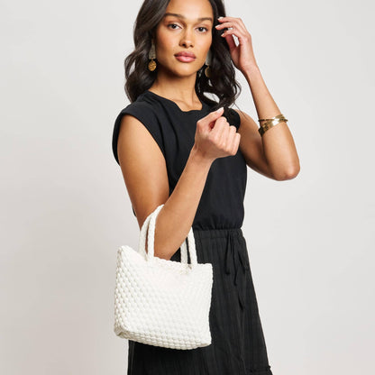 Leanna White Woven Crossbody