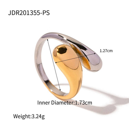 Adjustable Cross Two Toned Ring