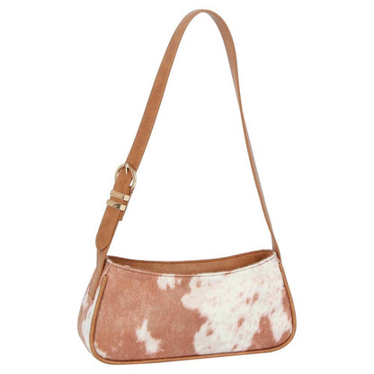Cow Printed Rectangle Shoulder Bag