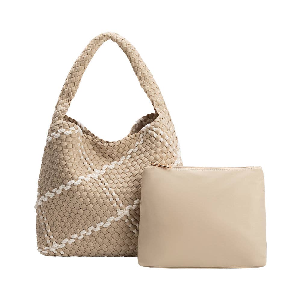 Johanna Almond Nylon Shoulder Bag