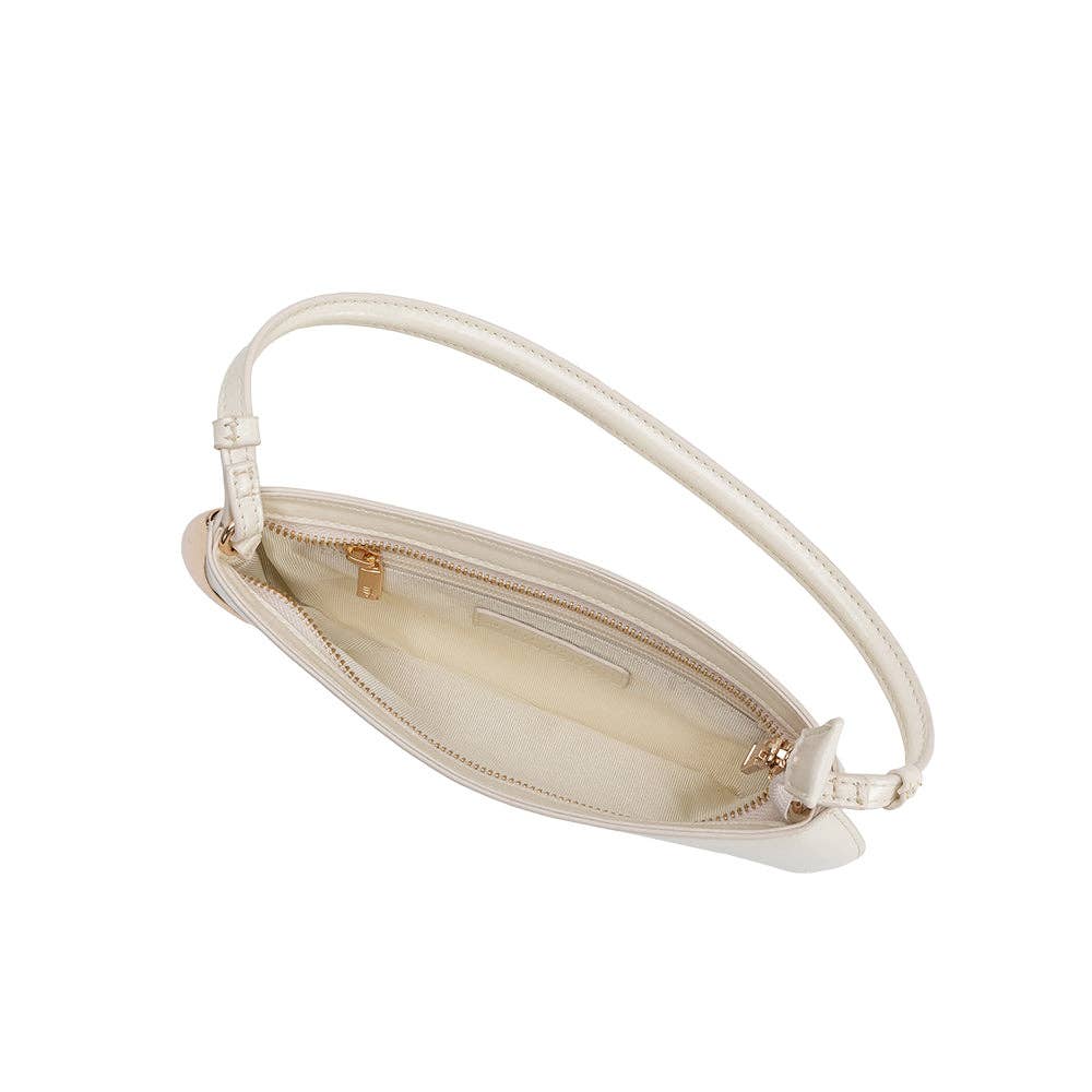 Sade Ivory Leather Shoulder Bag