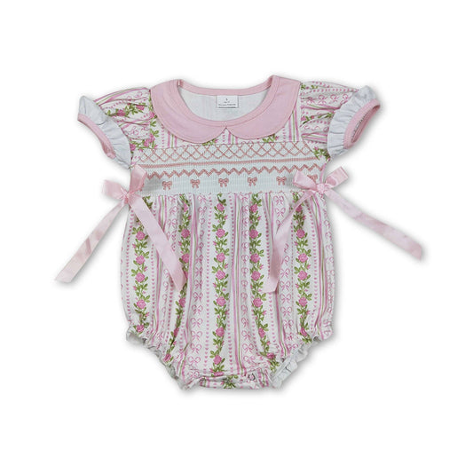 Floral Summer Bows Baby Romper