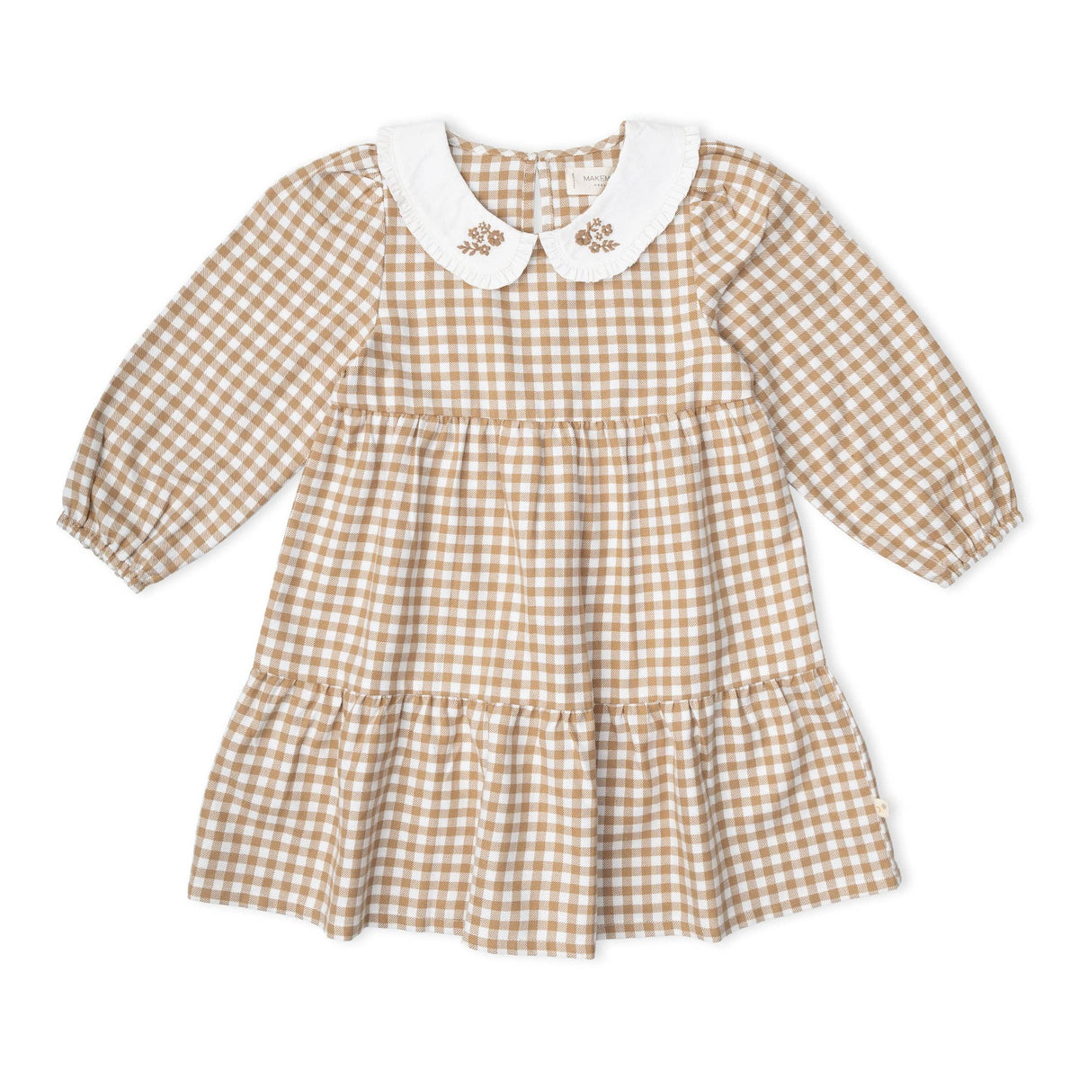 Oat Gingham Tiered Dress