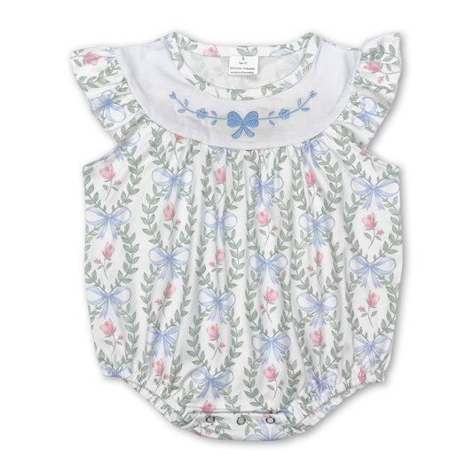 Light Blue Floral Baby Romper
