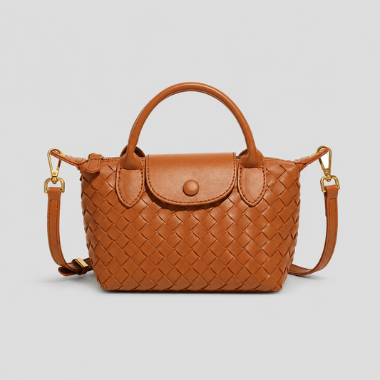 Woven Burnt Orange Crossbody Bag