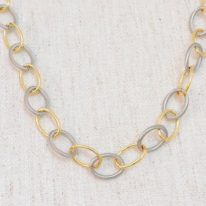 Cabled Two Tone Chain Necklace
