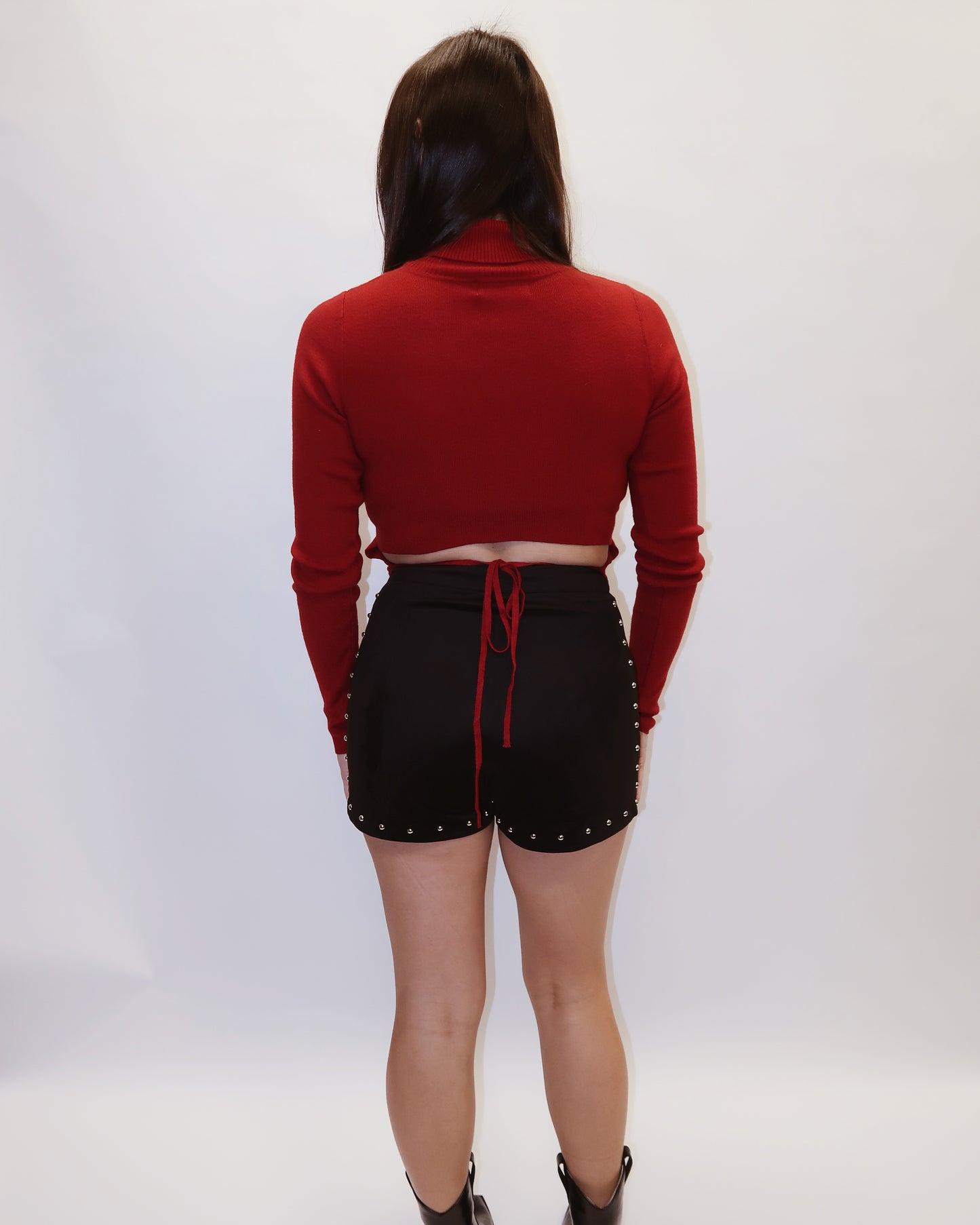 Nadia Turtle Neck with Tie Back Top