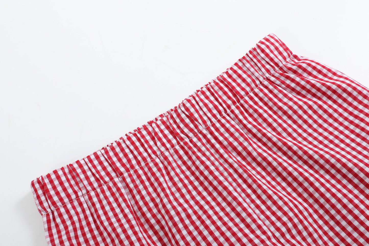 Baseball Shirt & Gingham Shorts Set