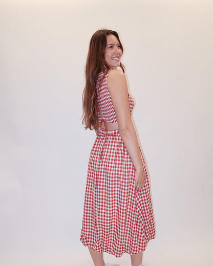 Erin Plaid Midi Dress