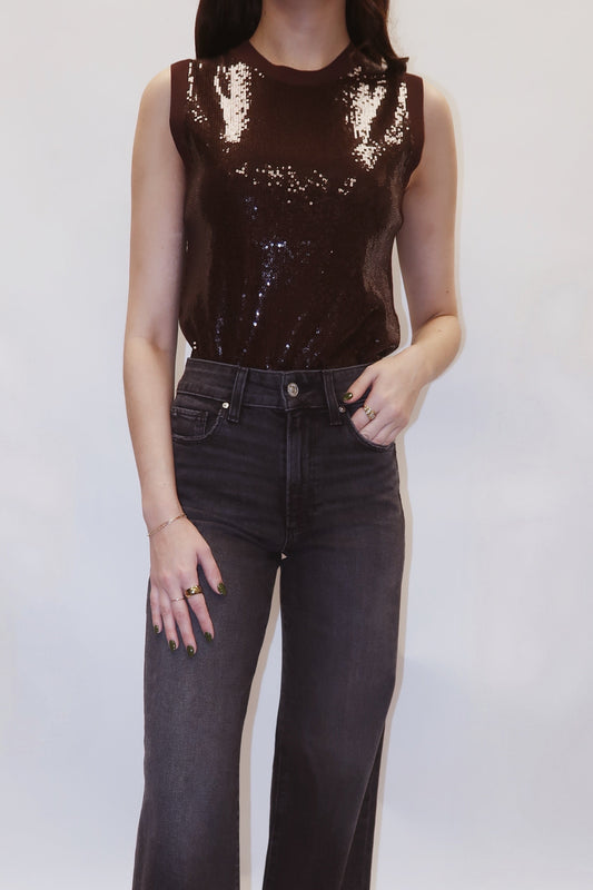 Lucy Chocolate Sequin Tank