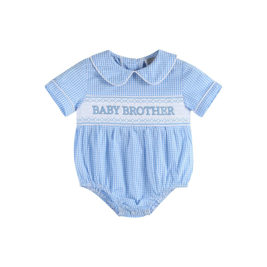 Baby Brother Smocked Romper