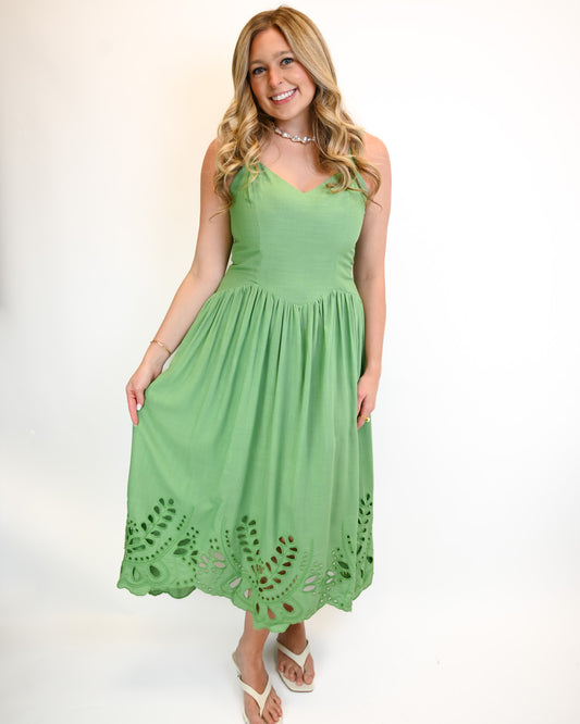 Cristal Embroidered Midi Dress