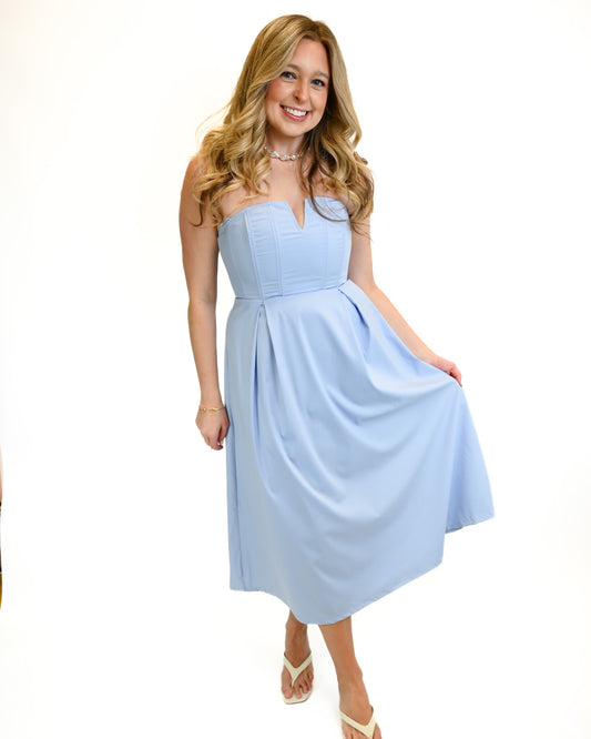 Zae Strapless Midi Dress
