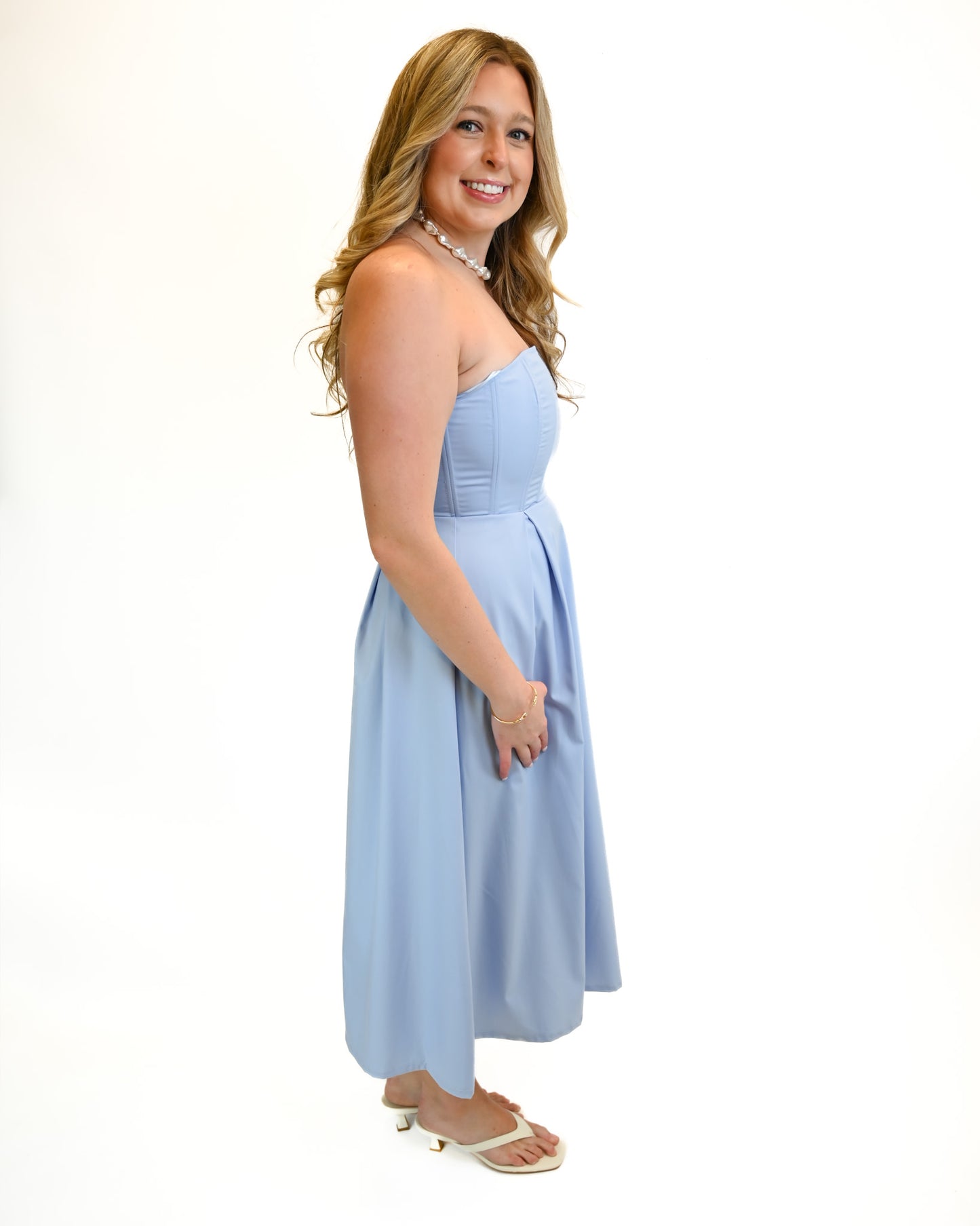 Zae Strapless Midi Dress