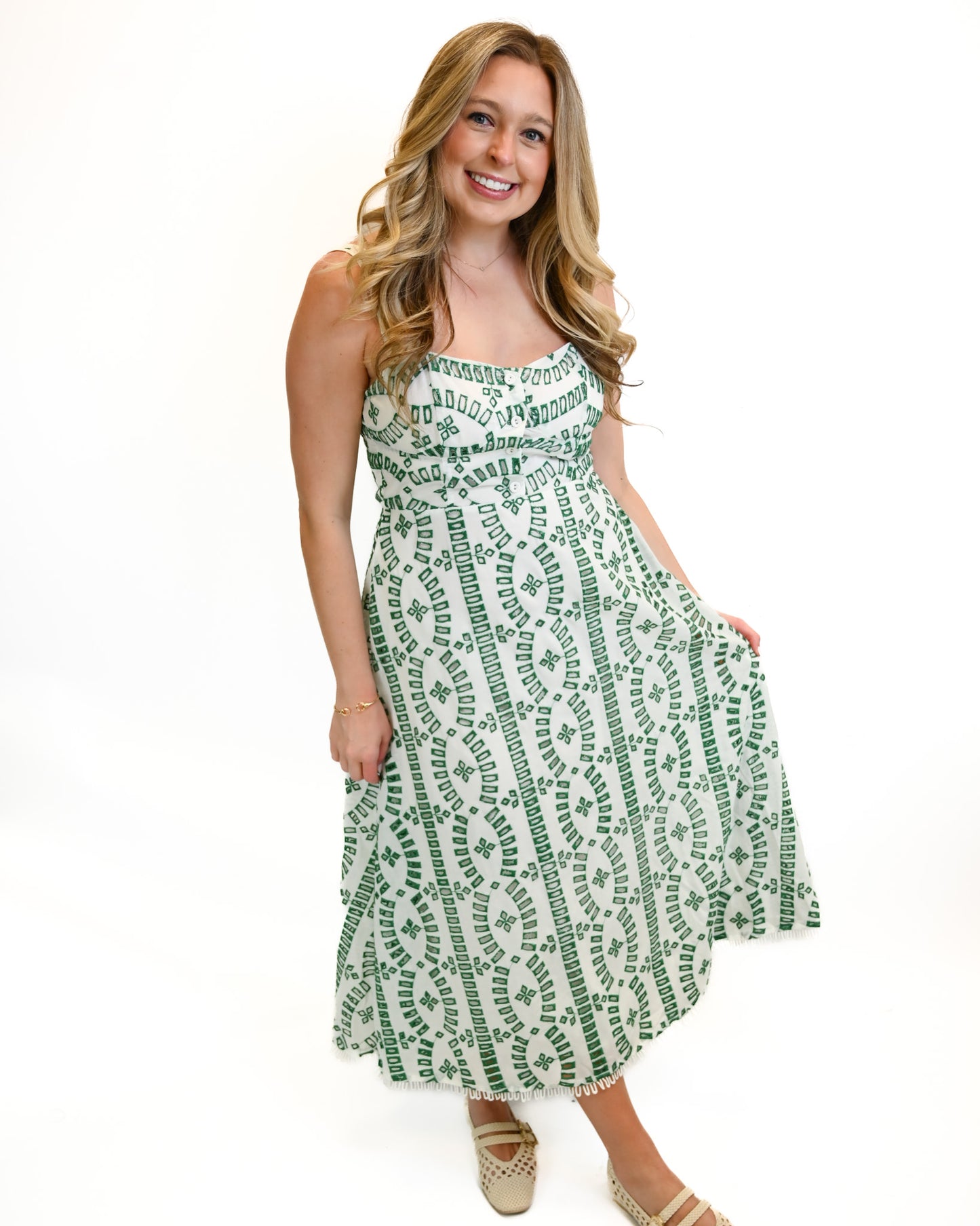 Kelly Embroidered Midi Dress